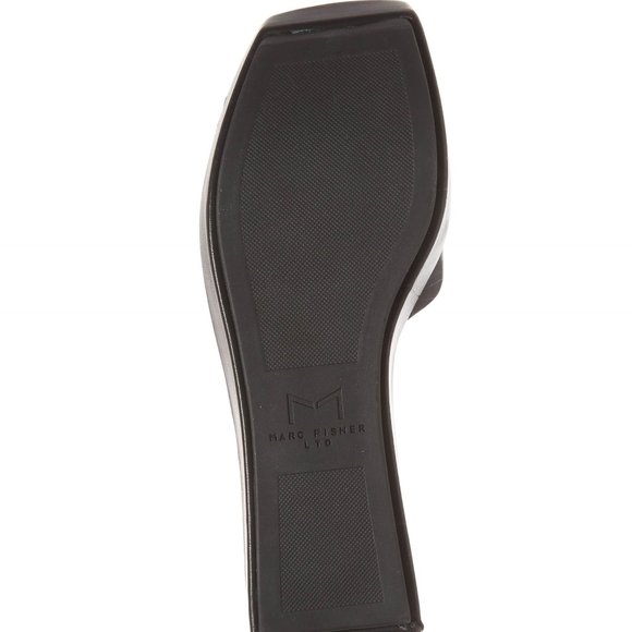 Marc Fisher New YAILYN Platform Slide Sandal Mule Leather Flatforms SILVER Women - Picture 7 of 13